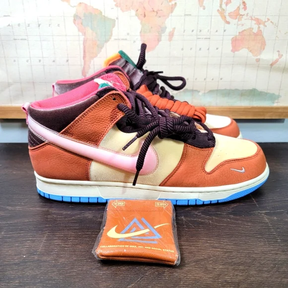 BRAND NEW Nike Dunk Mid Social Status Free Lunch Chocolate Milk Men's Size 11.0 - Picture 2 of 9